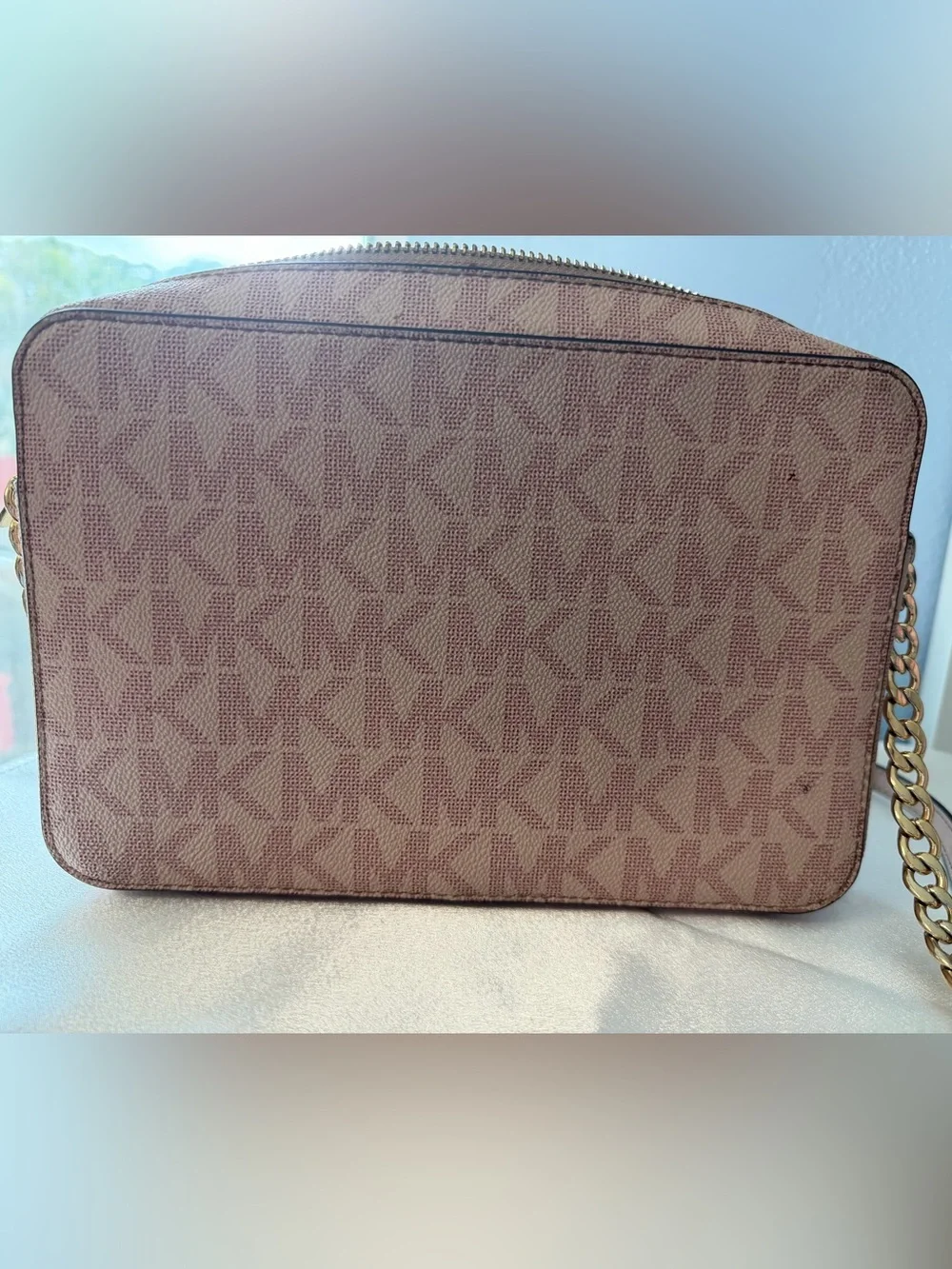 Michael Kors Blush Pink MK Logo Crossbody Bag